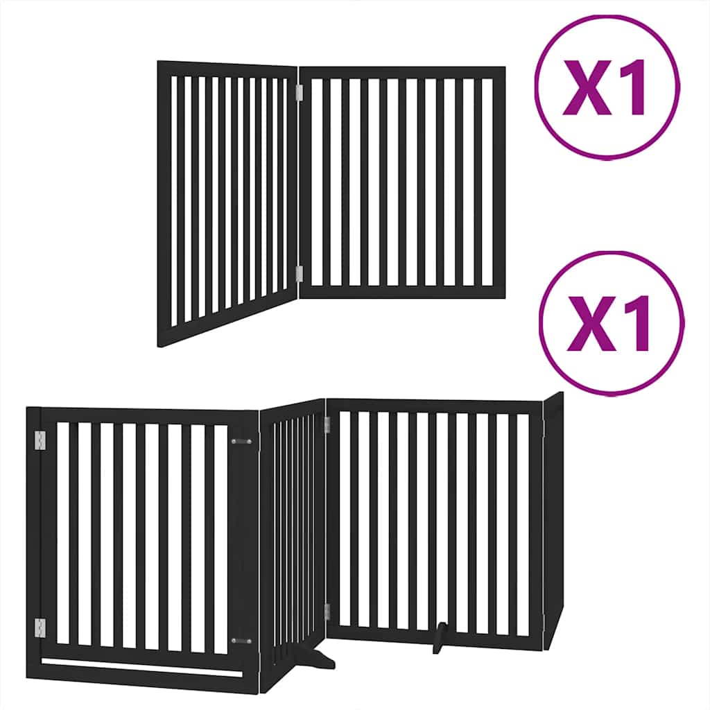 Vidaxx faltbares Hundegitter 6 Paneele 480 cm Pappelholz schwarz