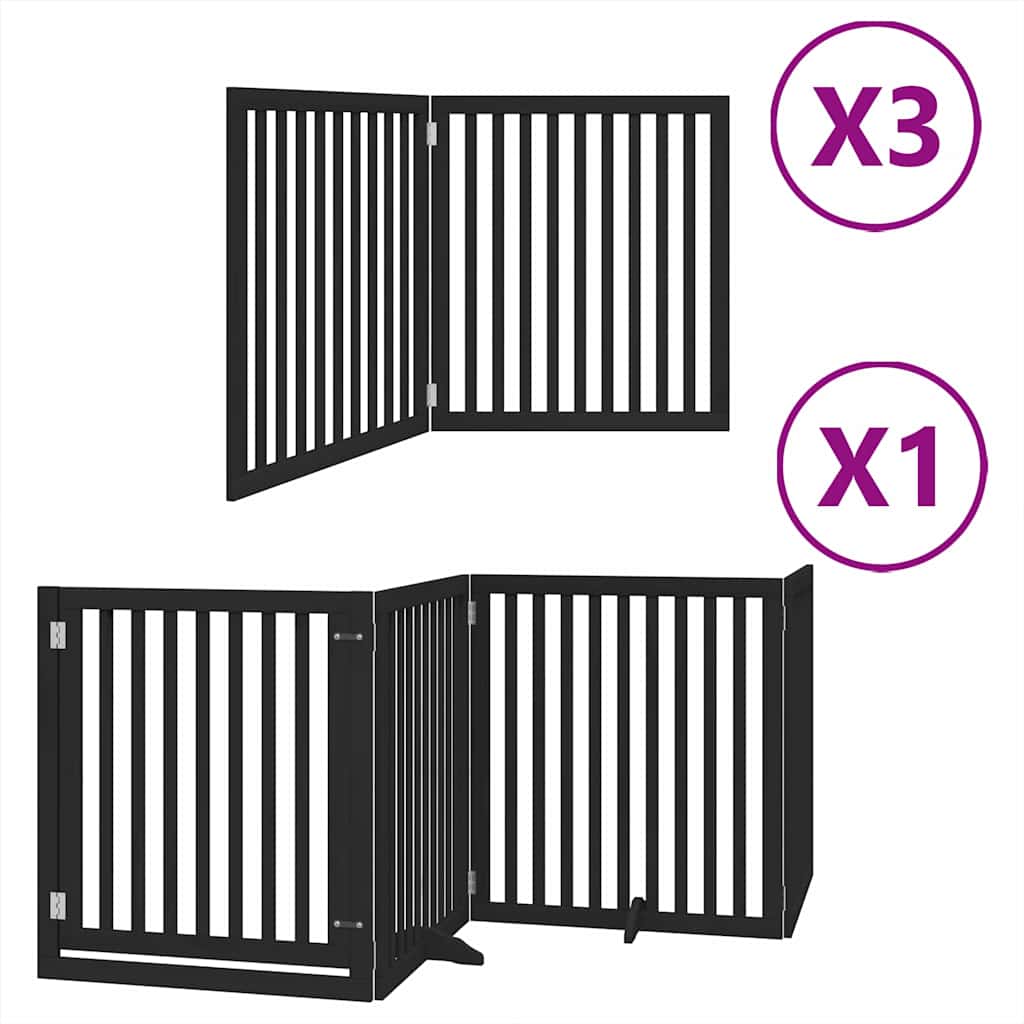 Vidaxl faltbares Hundegitter 10 Paneele 800 cm Pappelholz schwarz