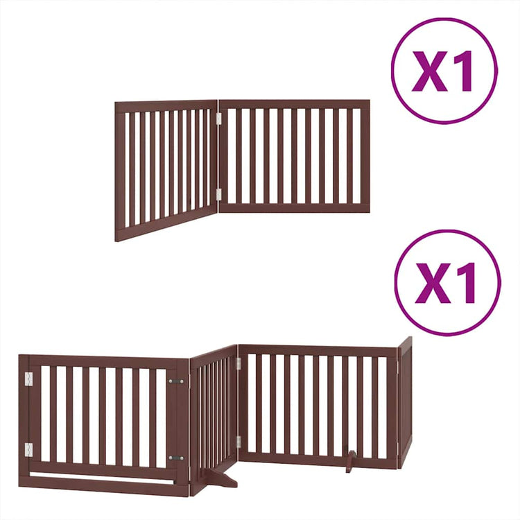 Vidaxl faltbares Hundegitter 6 Paneele 480 cm Pappelholz braun