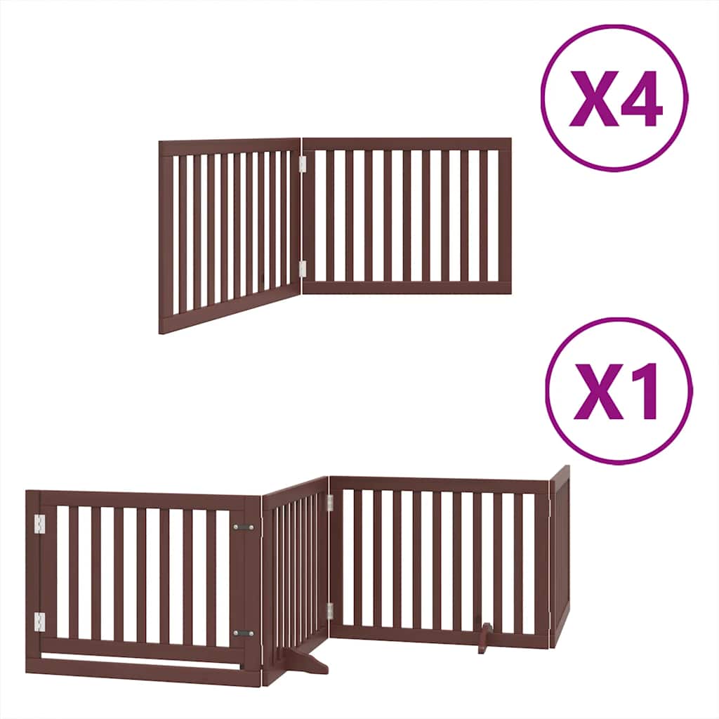 Vidaxl faltbares Hundegitter 12 Paneele 960 cm Pappelholz braun