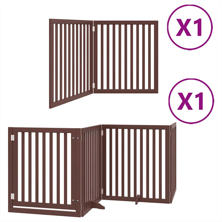 Vidaxl faltbares Hundegitter 6 Paneele 480 cm Pappelholz braun