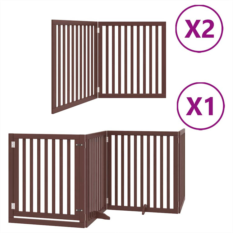 Vidaxx faltbares Hundegitter 8 Paneele 640 cm Pappelholz braun