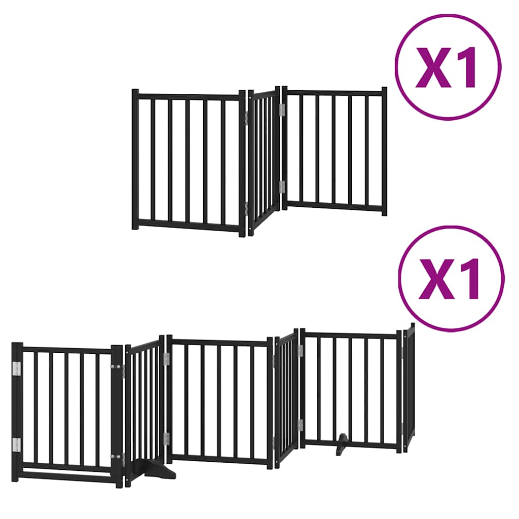 Vidaxx faltbares Hundegitter 9 Paneele 450 cm Pappelholz schwarz
