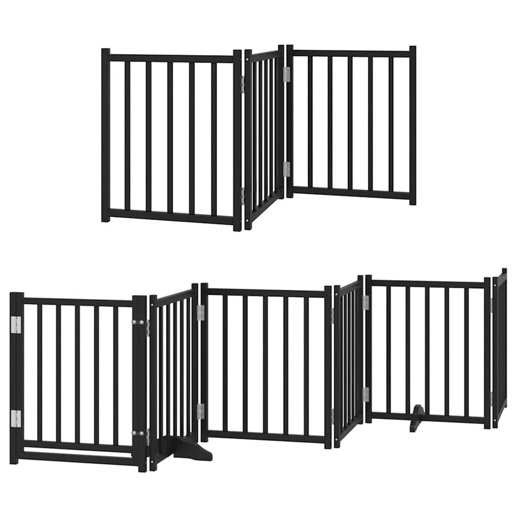 Vidaxx faltbares Hundegitter 9 Paneele 450 cm Pappelholz schwarz