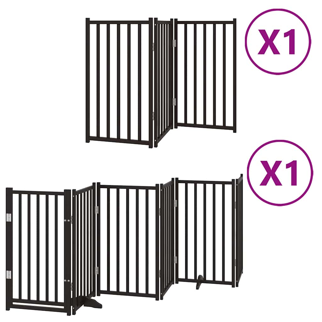 Vidaxx faltbares Hundegitter 9 Paneele 450 cm Pappelholz schwarz