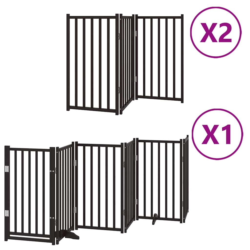Vidaxx faltbares Hundegitter 12 Paneele 600 cm Pappelholz schwarz