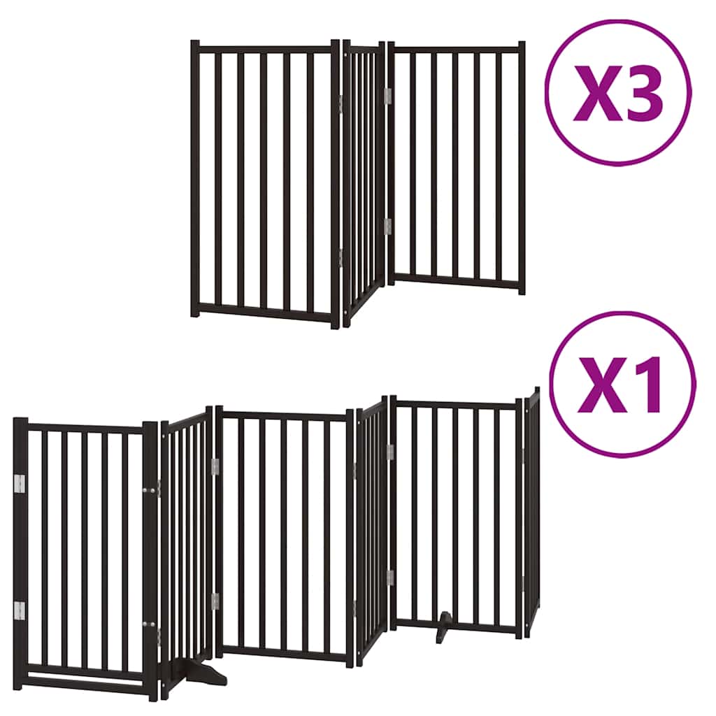 Vidaxx faltbares Hundegitter 15 Paneele 750 cm Pappelholz schwarz