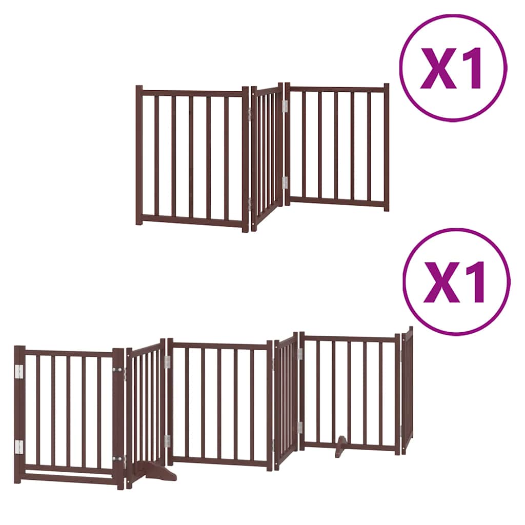 Vidaxx faltbares Hundegitter 9 Paneele 450 cm Pappelholz braun