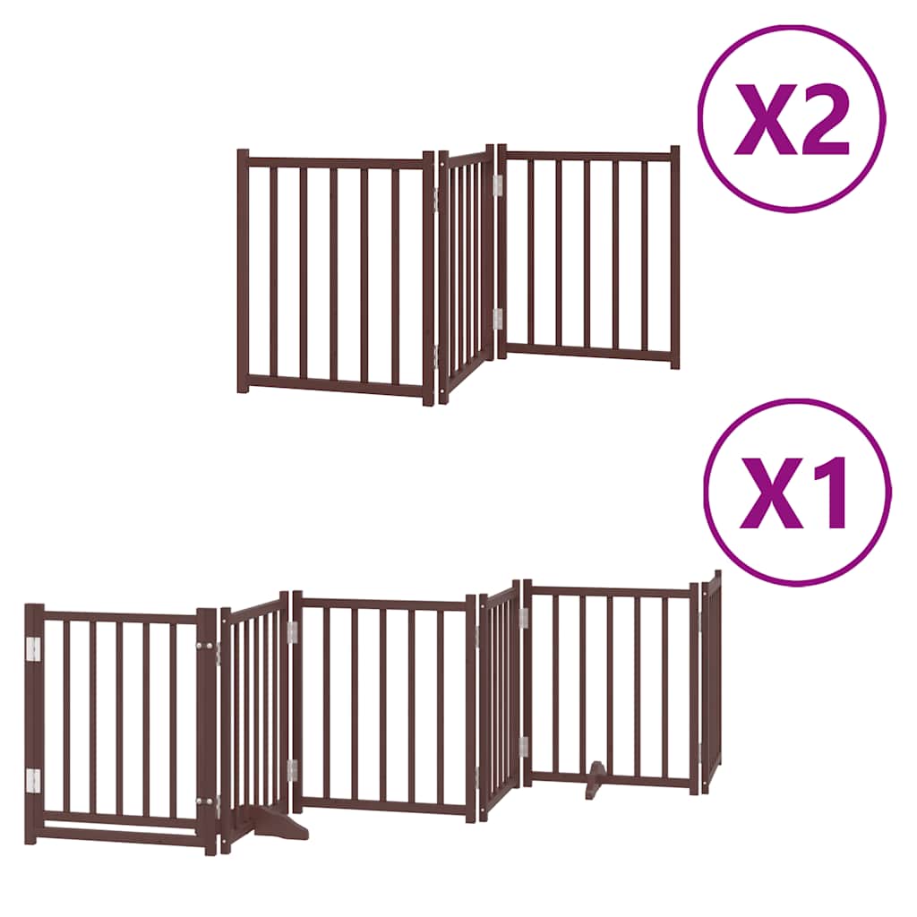 Vidaxl faltbares Hundegitter 12 Paneele 600 cm Pappelholz braun