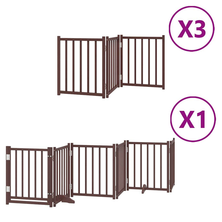 Vidaxl faltbares Hundegitter 15 Paneele 750 cm Pappelholz braun