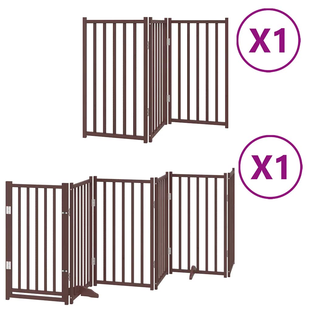 Vidaxx faltbares Hundegitter 9 Paneele 450 cm Pappelholz braun