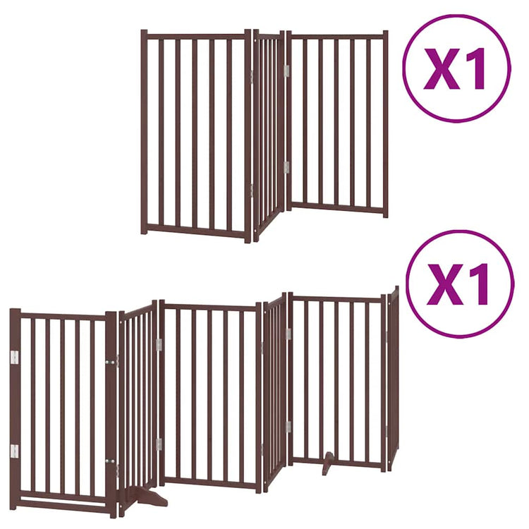 Vidaxx faltbares Hundegitter 9 Paneele 450 cm Pappelholz braun