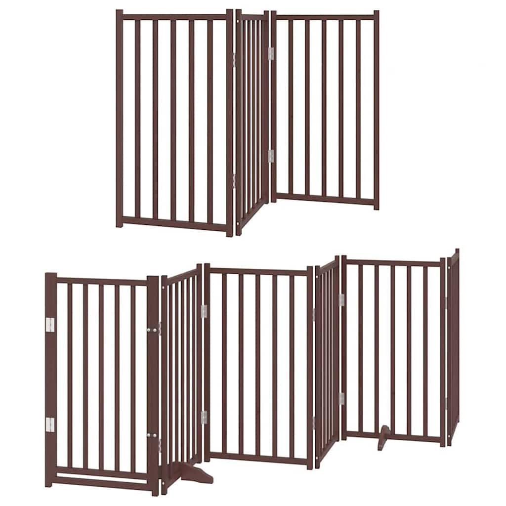 Vidaxl faltbares Hundegitter 12 Paneele 600 cm Pappelholz braun