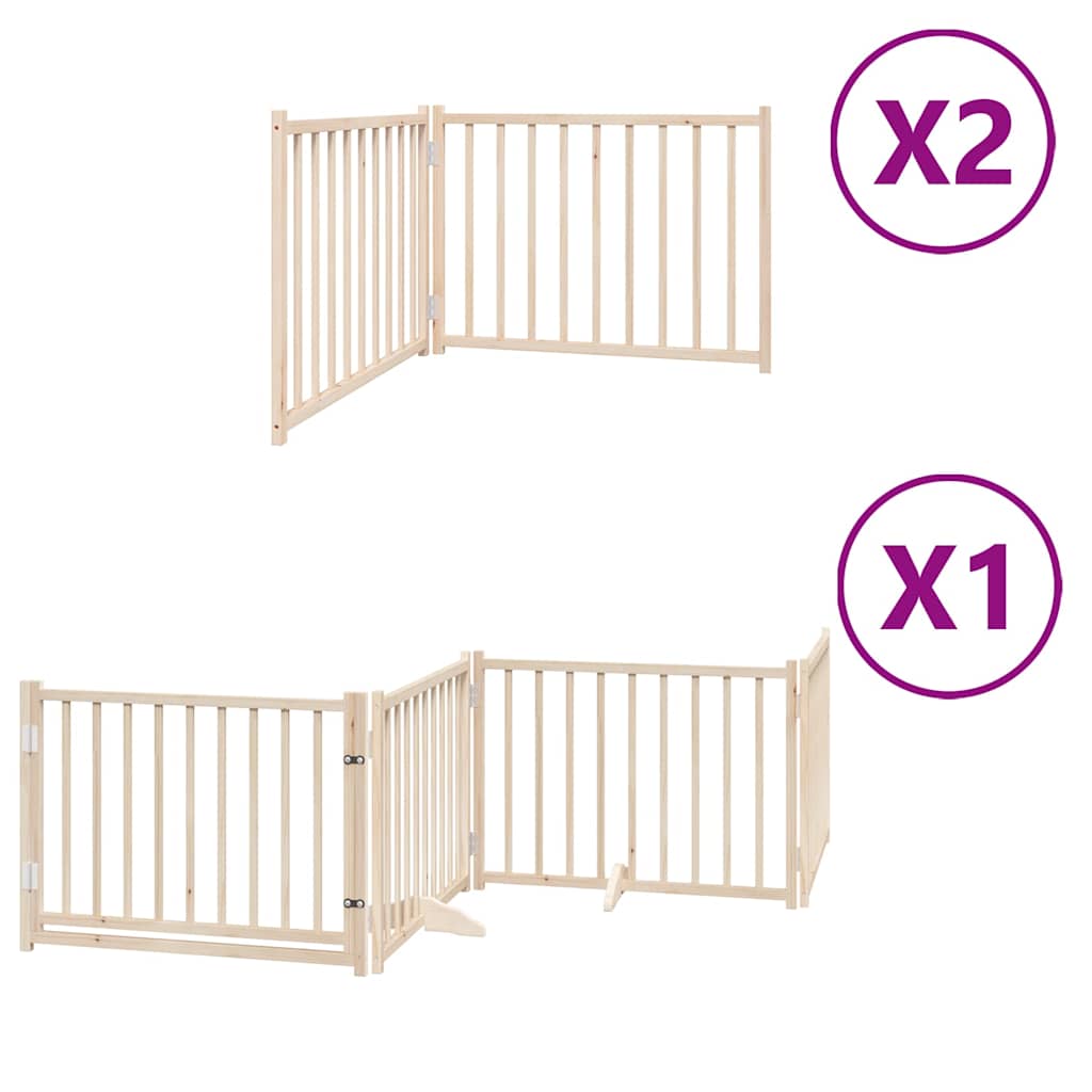 Vidaxx faltbares Hundegitter mit Tür 8 Paneele 640 cm Pappelholz