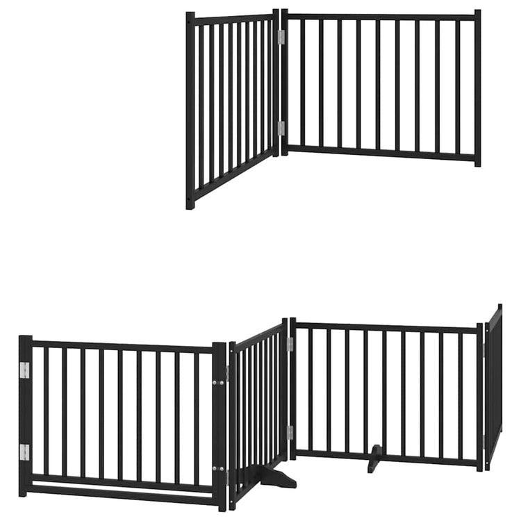 Vidaxx faltbares Hundegitter 6 Paneele 480 cm Pappelholz schwarz