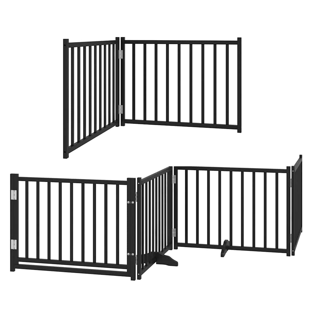 Vidaxx faltbares Hundegitter 8 Paneele 640 cm Pappelholz schwarz