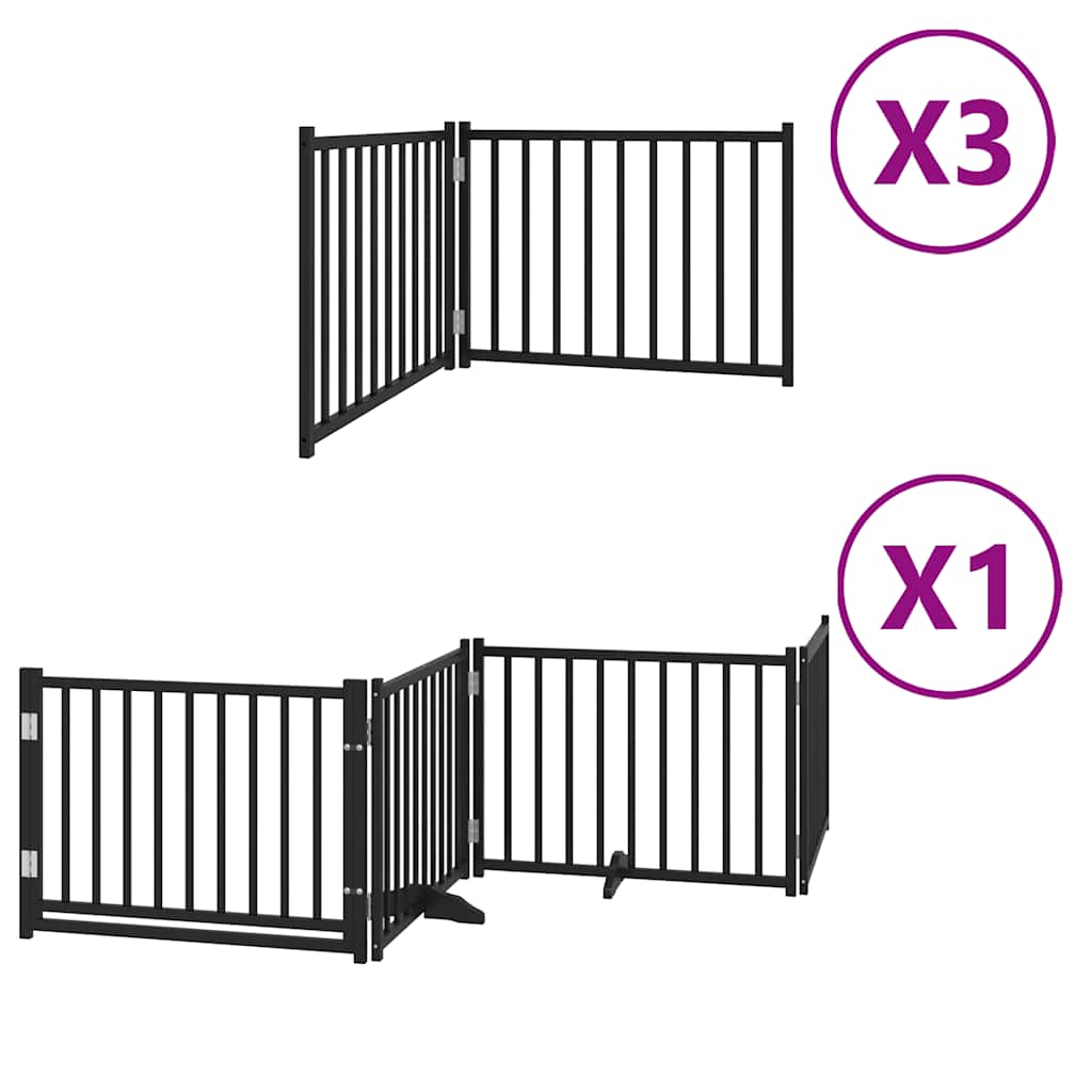 Vidaxl faltbares Hundegitter 10 Paneele 800 cm Pappelholz schwarz