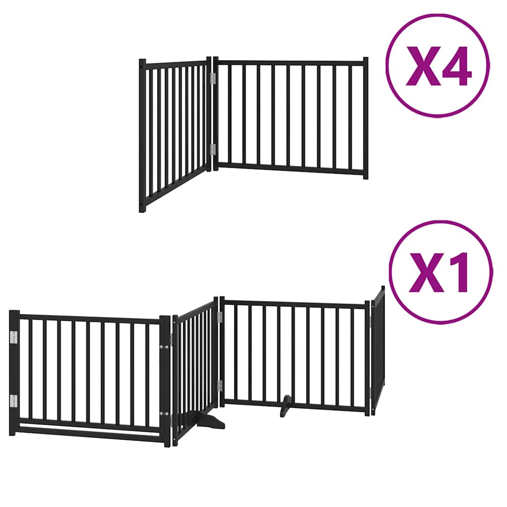 Vidaxx faltbares Hundegitter 12 Paneele 960 cm Pappelholz schwarz
