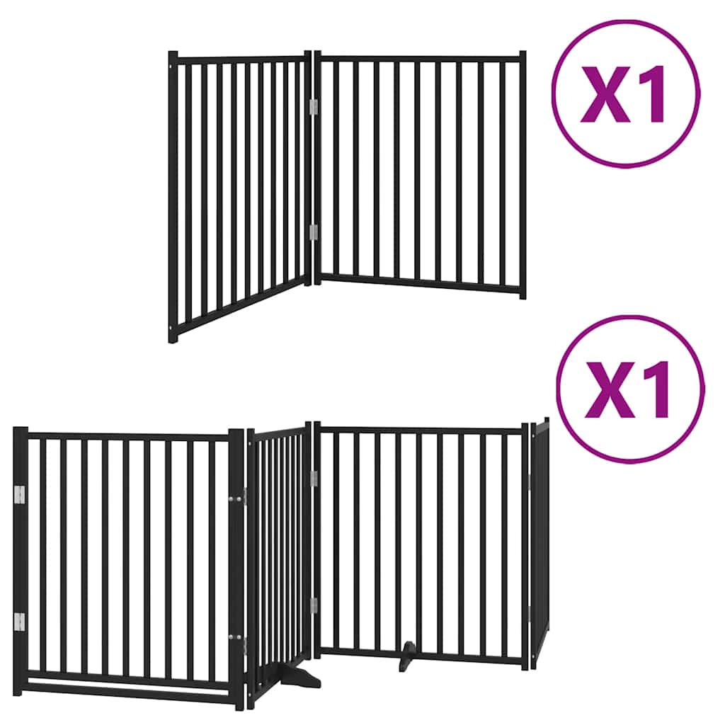 Vidaxx faltbares Hundegitter 6 Paneele 480 cm Pappelholz schwarz