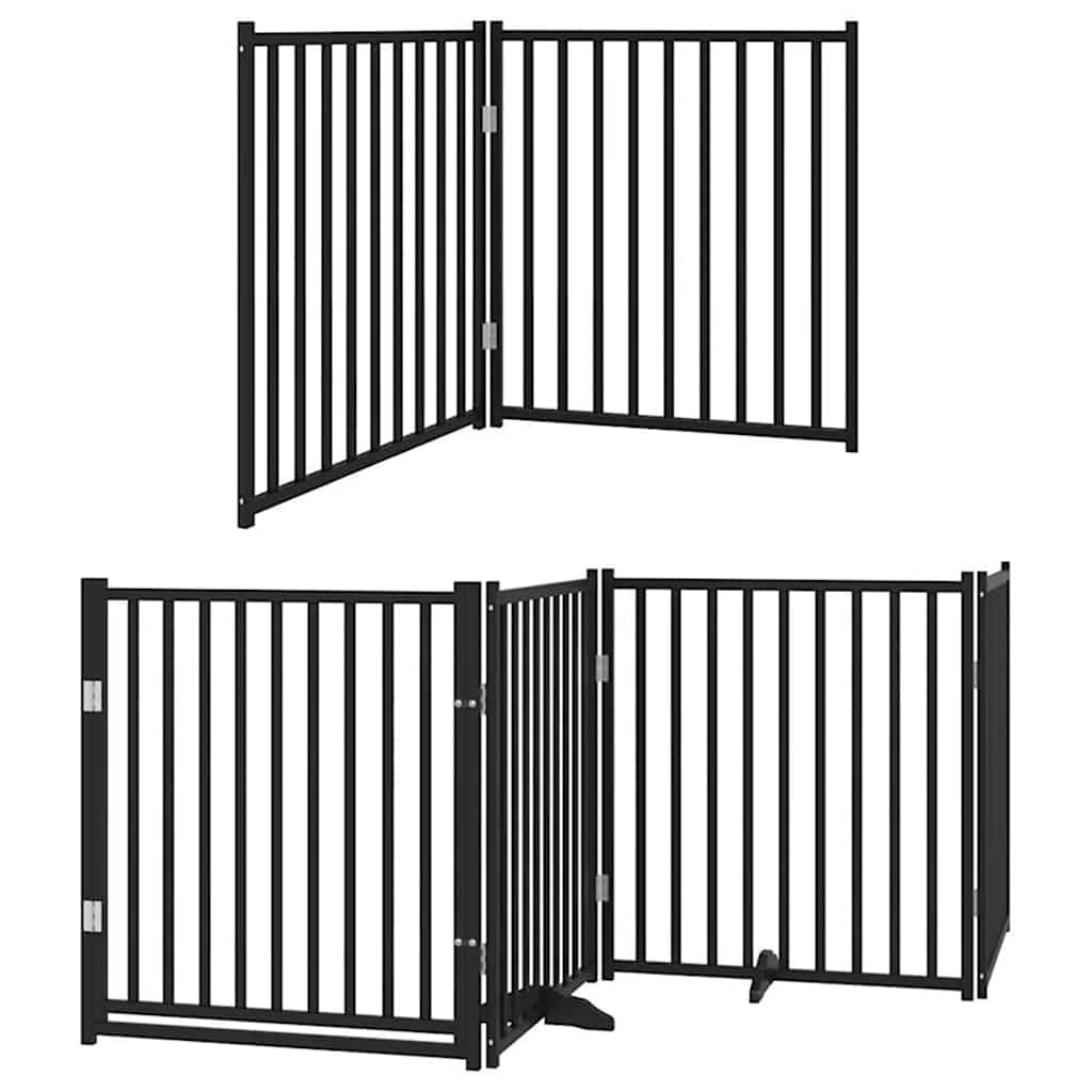 Vidaxx faltbares Hundegitter 6 Paneele 480 cm Pappelholz schwarz
