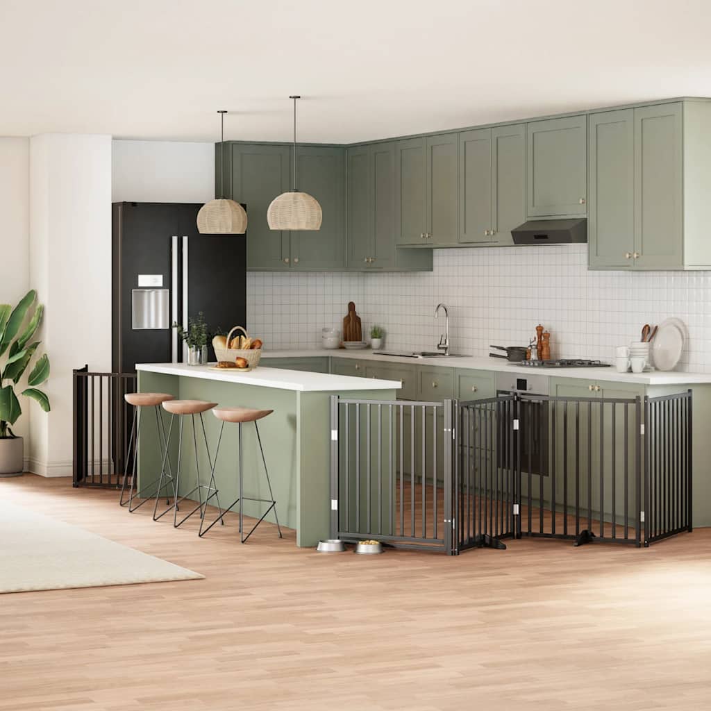Vidaxx faltbares Hundegitter 6 Paneele 480 cm Pappelholz schwarz