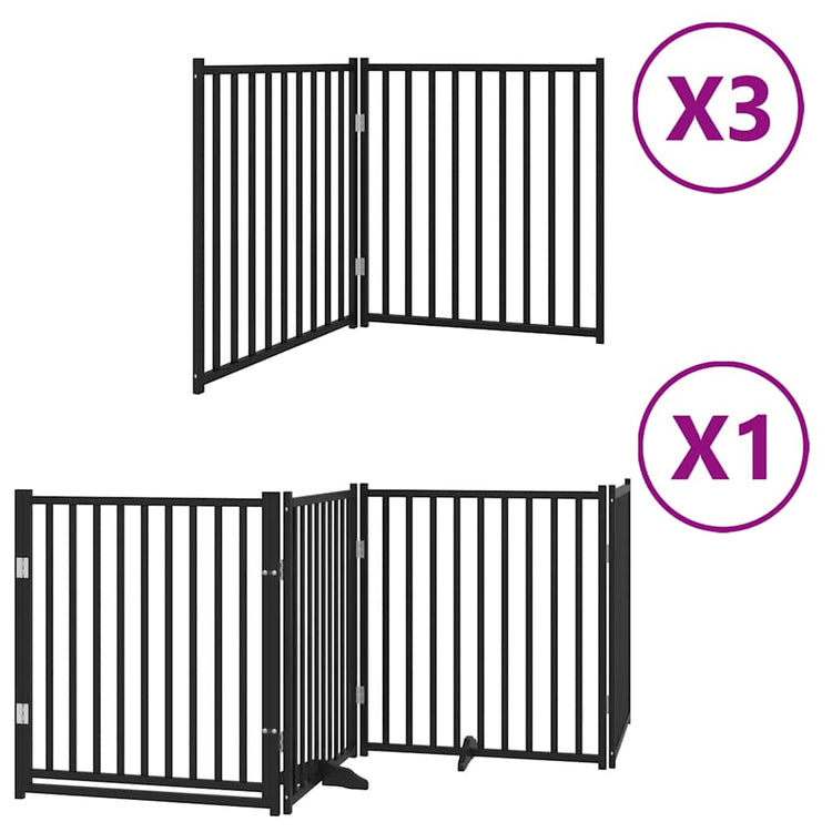 Vidaxl faltbares Hundegitter 10 Paneele 800 cm Pappelholz schwarz