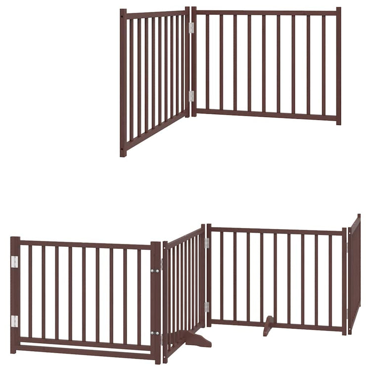 Vidaxl faltbares Hundegitter 6 Paneele 480 cm Pappelholz braun