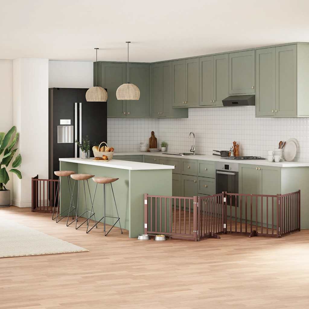 Vidaxl faltbares Hundegitter 6 Paneele 480 cm Pappelholz braun