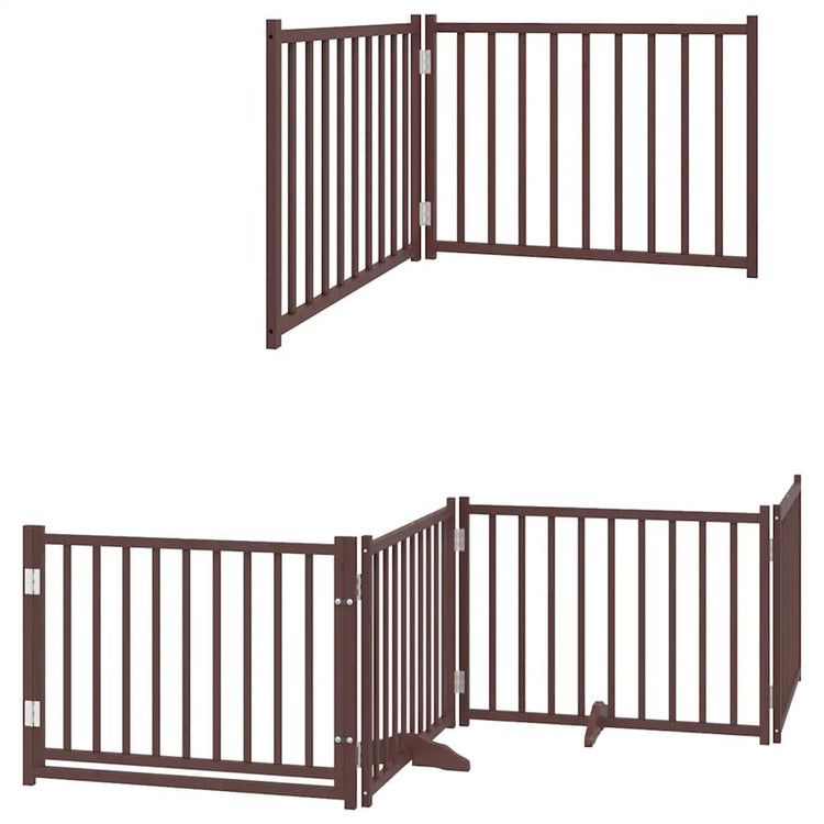 Vidaxx faltbares Hundegitter 8 Paneele 640 cm Pappelholz braun