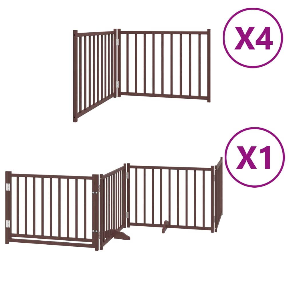 Vidaxl faltbares Hundegitter 12 Paneele 960 cm Pappelholz braun