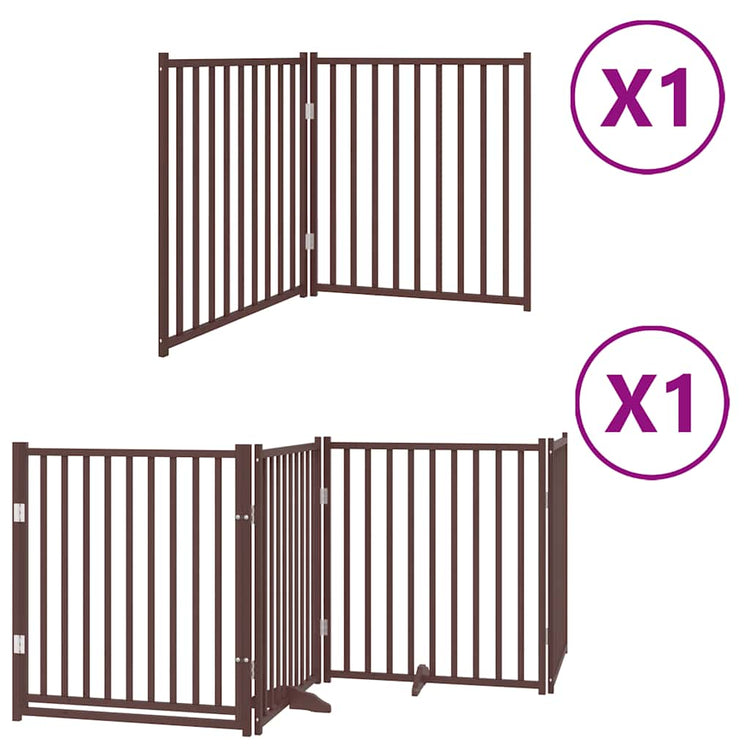Vidaxl faltbares Hundegitter 6 Paneele 480 cm Pappelholz braun