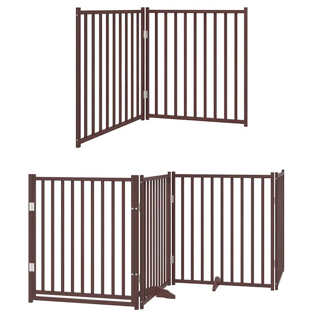 Vidaxl faltbares Hundegitter 6 Paneele 480 cm Pappelholz braun