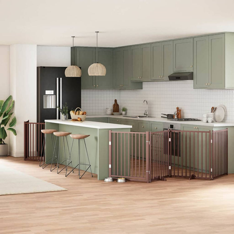 Vidaxl faltbares Hundegitter 6 Paneele 480 cm Pappelholz braun