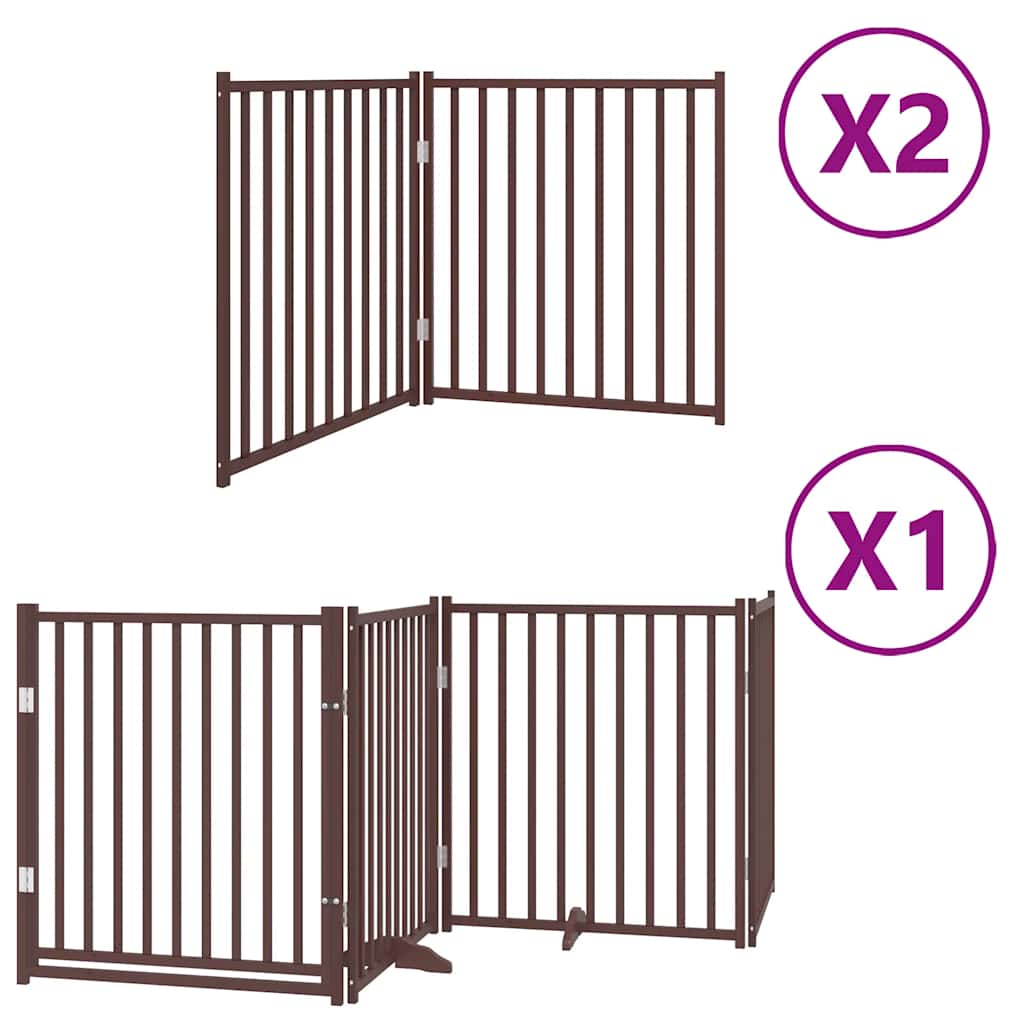 Vidaxx faltbares Hundegitter 8 Paneele 640 cm Pappelholz braun