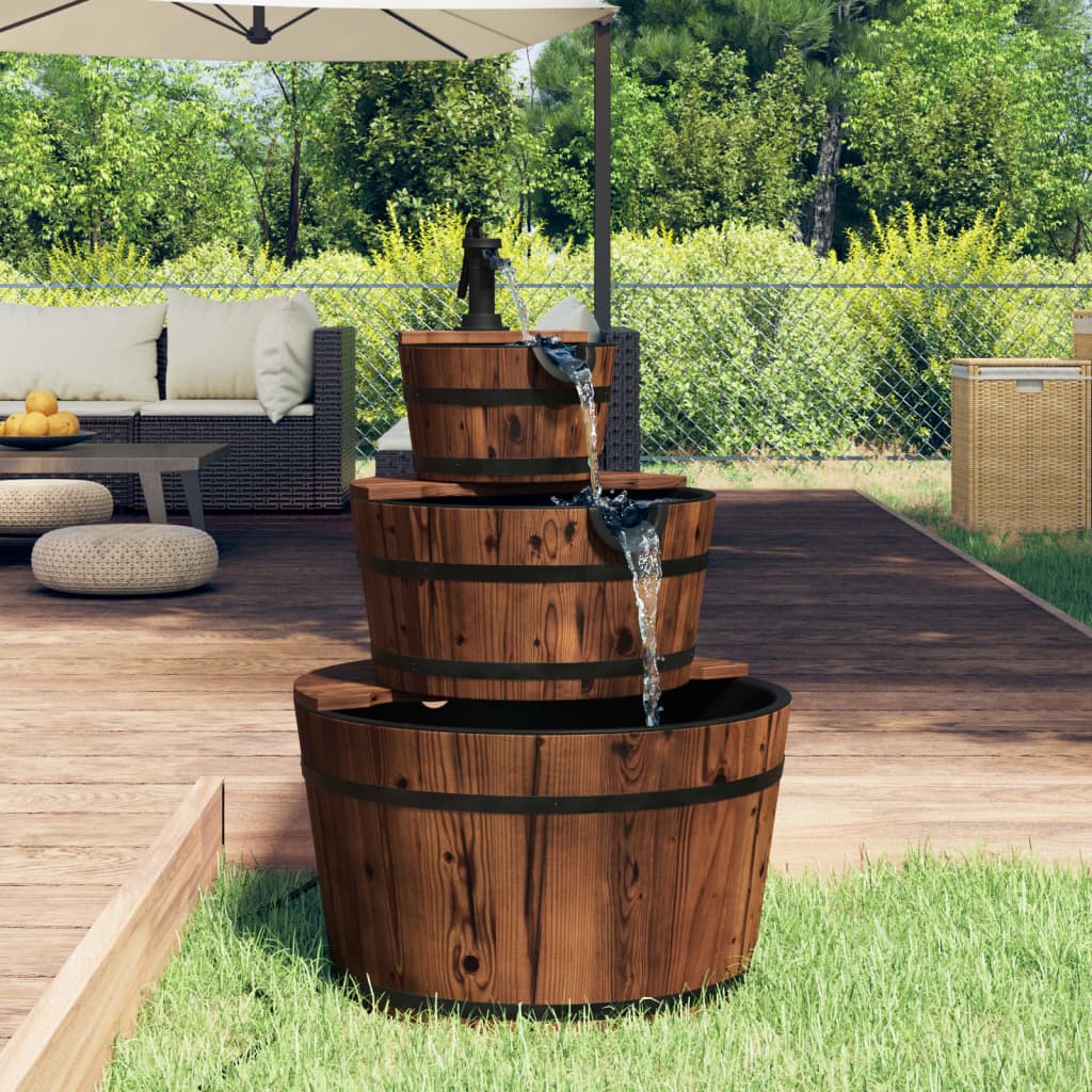 Vidaxl Wasserbrunnen mit Pumpe 60x60x94 cm Festkieferholz