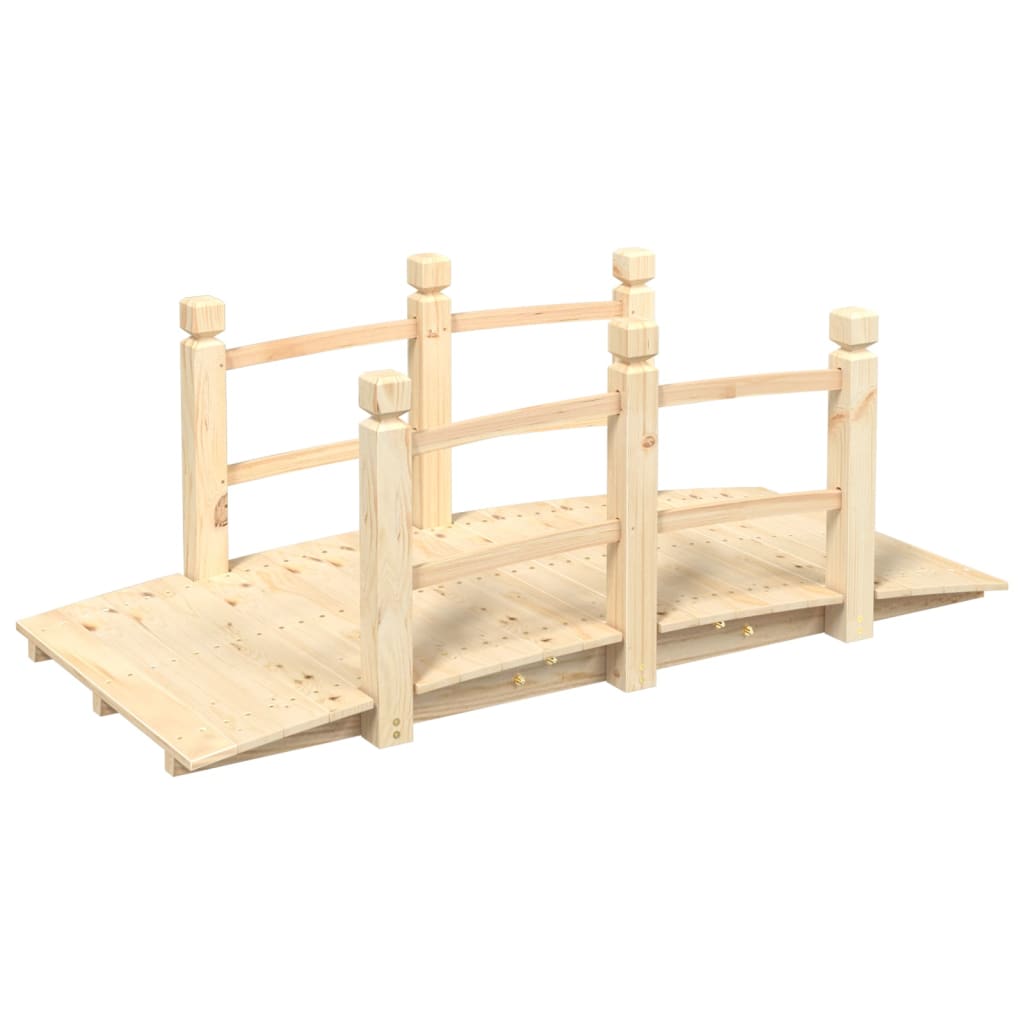 Vidaxl Garden Bridge mit Handläufen 150x67x56 cm Solid Pinewood