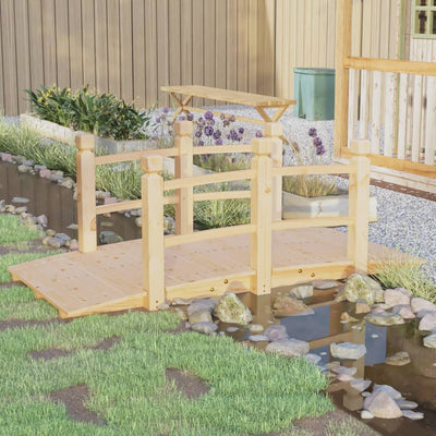 Vidaxl Garden Bridge mit Handläufen 150x67x56 cm Solid Pinewood