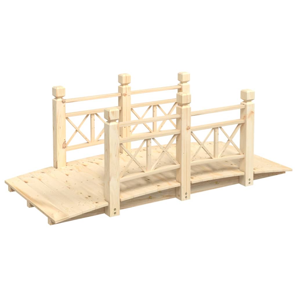 Vidaxl Garden Bridge mit Handläufen 150x67x56 cm Solid Pinewood