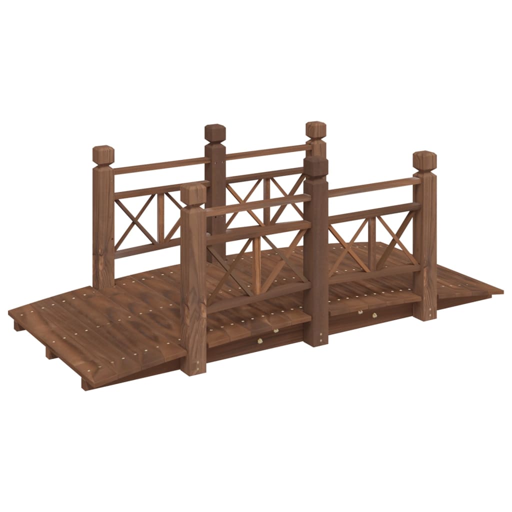Vidaxl Garden Bridge mit Handläufen 150x67x56 cm Solid Pinewood