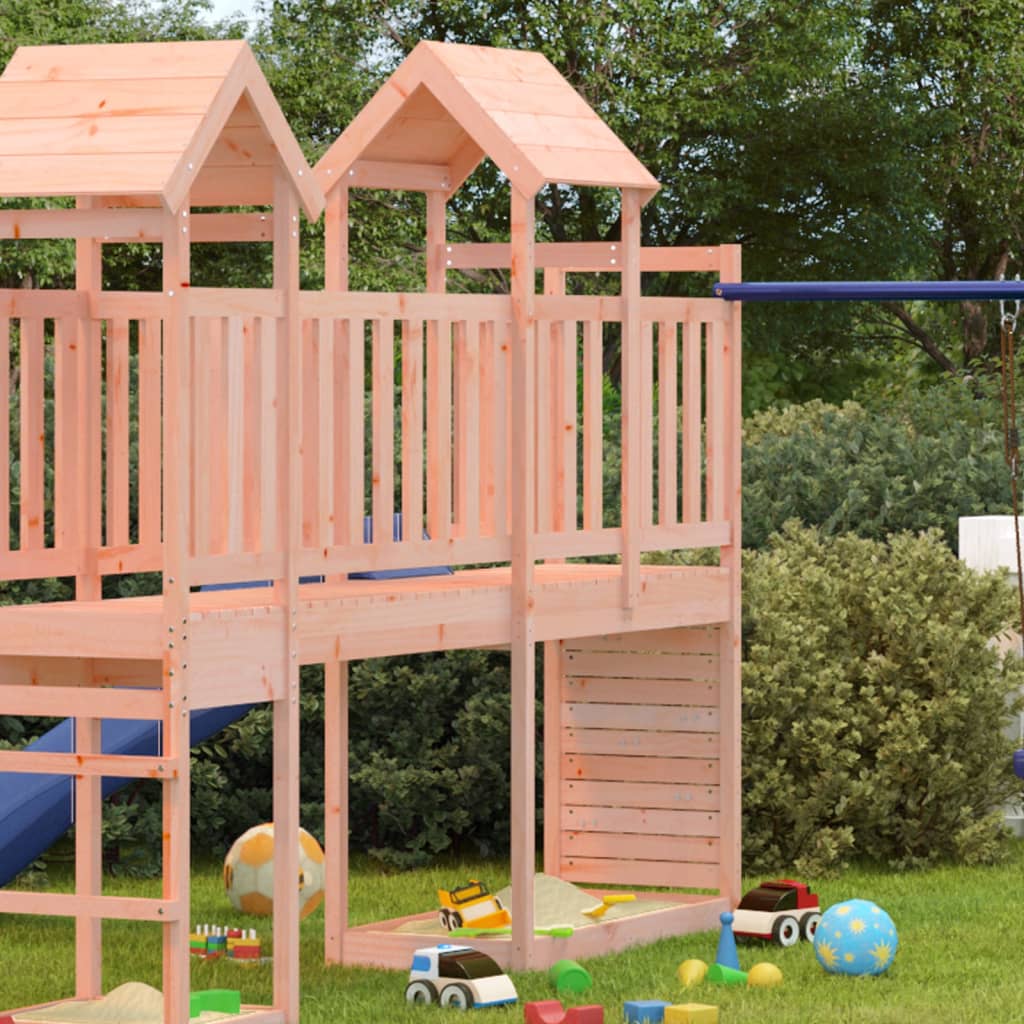 Vidaxl -Spielturm mit Felswand 53x110.5x214 cm Solid Douglashout
