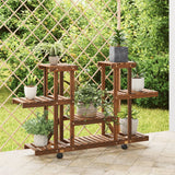 VIDAXL -Pflanzenstandard mit Rädern 110x25x78 cm fester Vurenhout - afbeelding 1