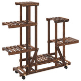 VIDAXL -Pflanzenstandard mit Rädern 95x25x101 cm Feststoff Vurenhout - afbeelding 2