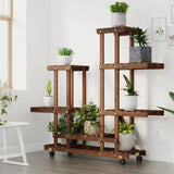 VIDAXL -Pflanzenstandard mit Rädern 95x25x101 cm Feststoff Vurenhout - afbeelding 3
