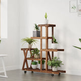 VIDAXL -Pflanzenstandard mit Rädern 95x25x101 cm Feststoff Vurenhout - afbeelding 3