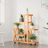 VIDAXL -Pflanzenstandard mit Rädern 95x25x101 cm Feststoff Vurenhout - afbeelding 3
