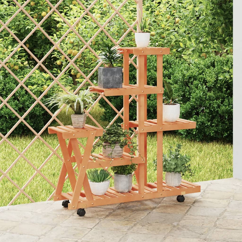 VIDAXL -Pflanzenstandard mit Rädern 95x25x101 cm Feststoff Vurenhout