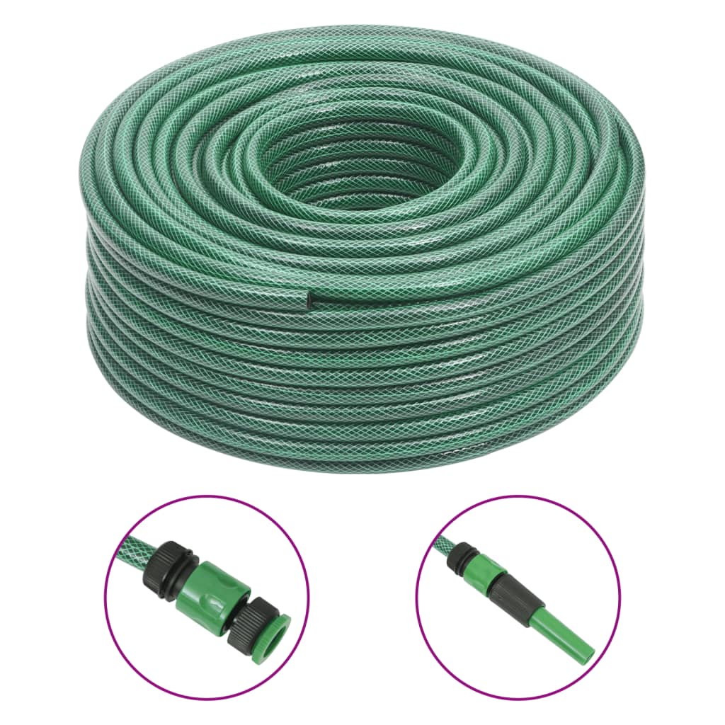 Vidaxl Gartenschlauch mit Kupplungsset 0,5'' 100 m PVC grün