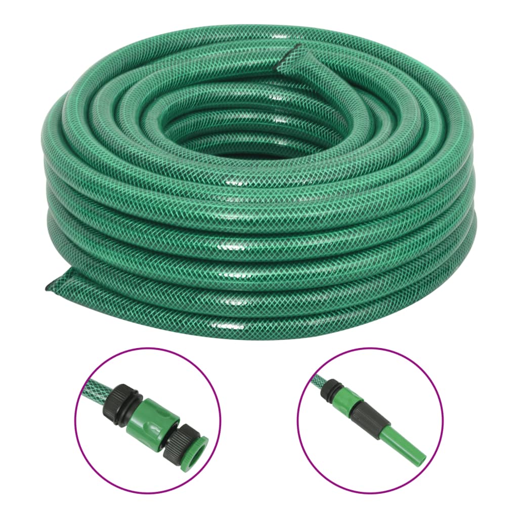Vidaxl Gartenschlauch mit Kupplung Set 0,75 '' 10 m PVC Grün