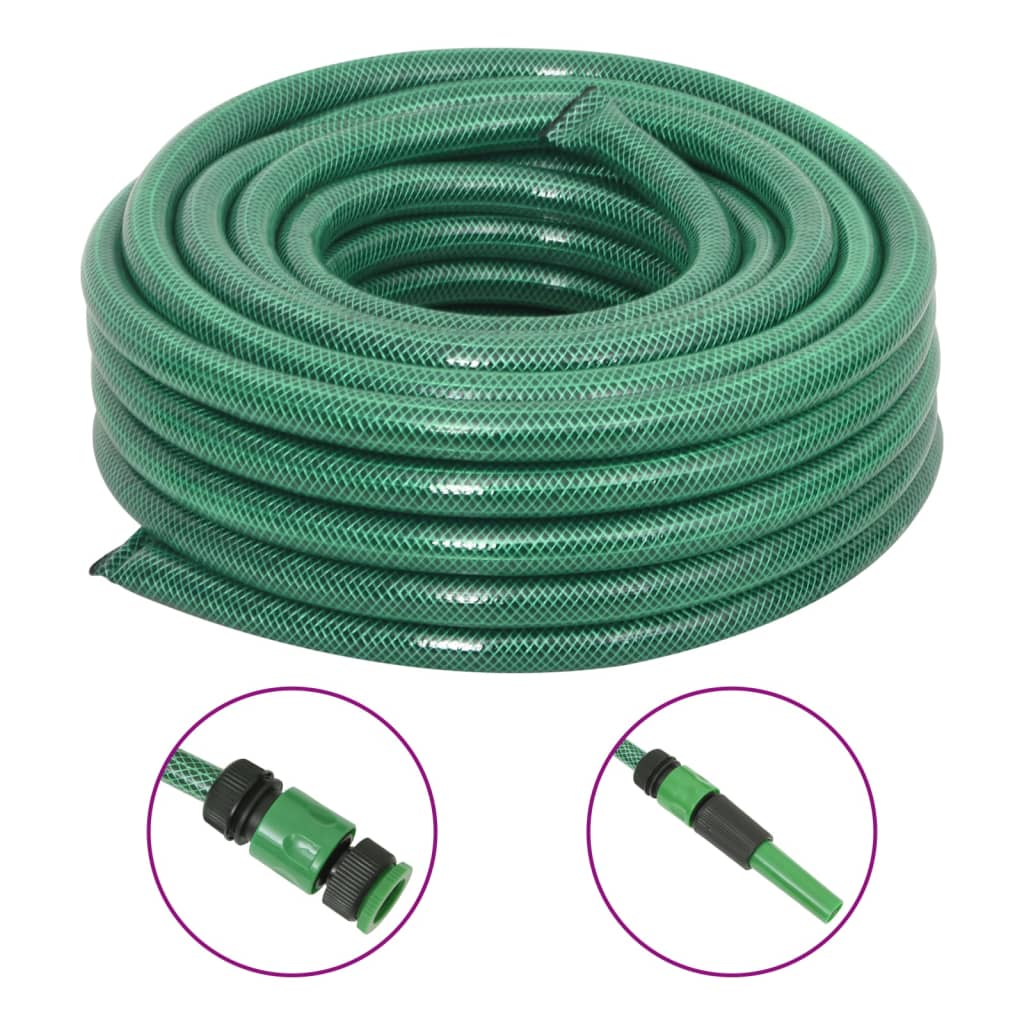 Vidaxl Gartenschlauch mit Kupplung Set 0,9 '' 20 m PVC Grün