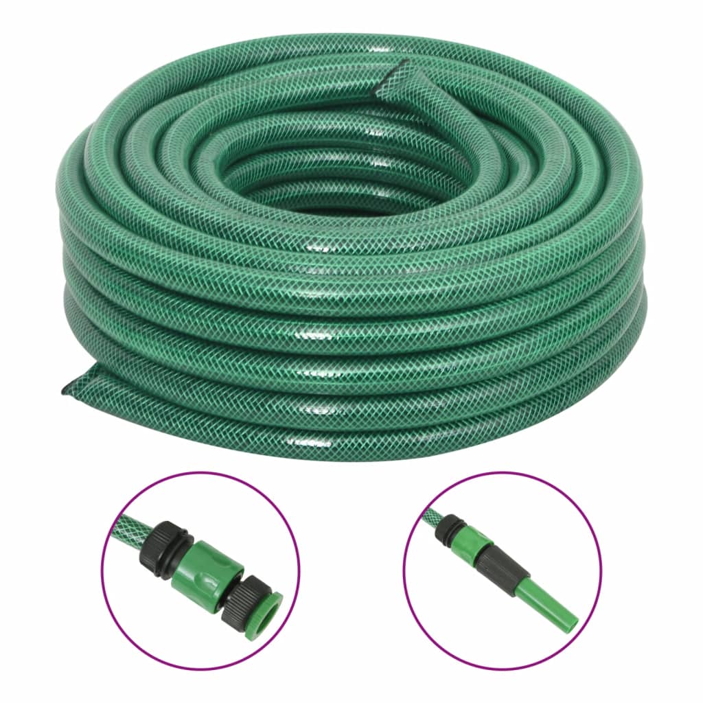 Vidaxl Gartenschlauch mit Kupplungsset 0,75 '' 30 m PVC Grün
